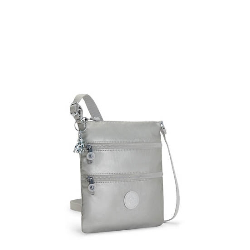 Kipling Keiko Metallic Crossbody Mini Bags Silver | US32OJBZN