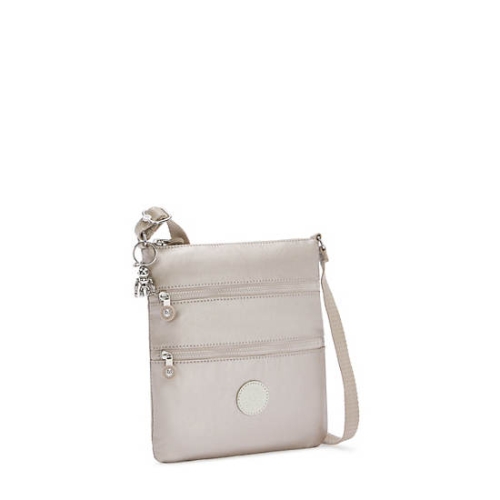 Kipling Keiko Metallic Crossbody Mini Bags Beige | US73NRYEF