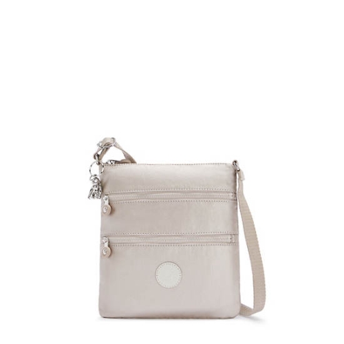 Kipling Keiko Metallic Crossbody Mini Bags Beige | US73NRYEF