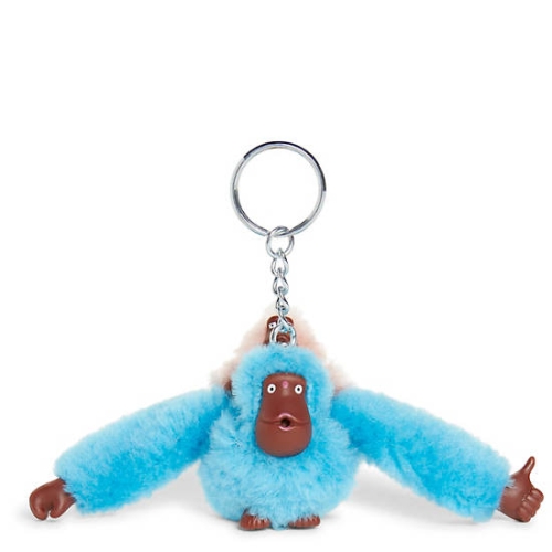 Kipling Mom And Baby Classic Monkey Keychains Blue | US30EAGFK