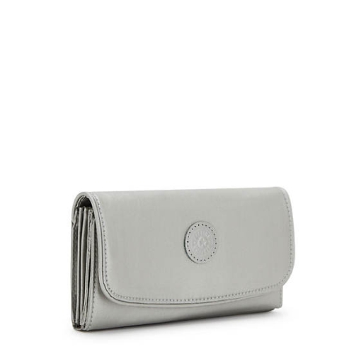 Kipling Money Land Metallic Snap Wallets Silver | US36YAVBT