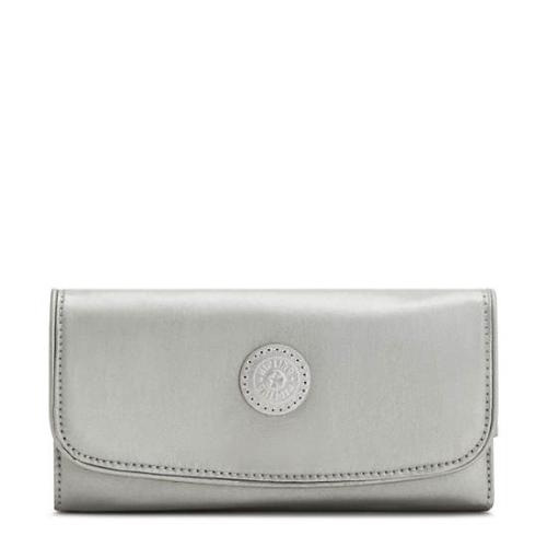 Kipling Money Land Metallic Snap Wallets Silver | US36YAVBT