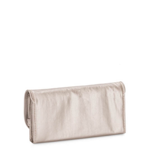 Kipling Money Land Metallic Snap Wallets Beige | US50HELQP