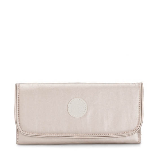 Kipling Money Land Metallic Snap Wallets Beige | US50HELQP