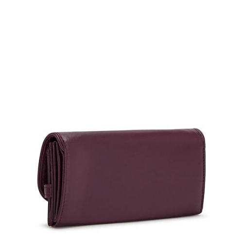 Kipling Money Land Metallic Snap Wallets Burgundy | US73EZMDI