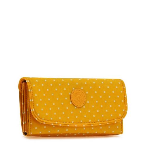 Kipling Money Land Printed Snap Wallet Handbags Yellow | US28JGQMZ