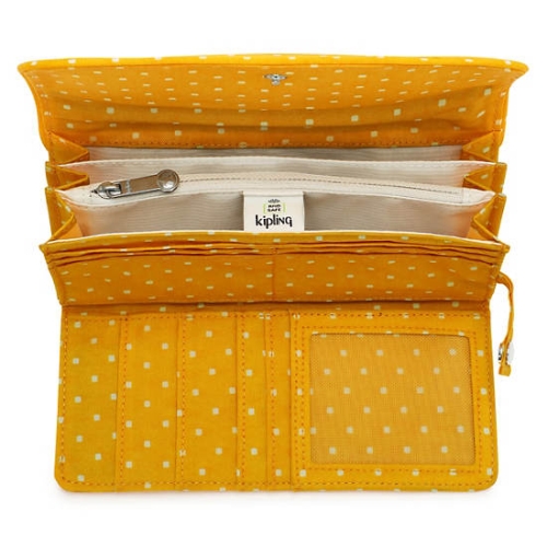 Kipling Money Land Printed Snap Wallet Handbags Yellow | US28JGQMZ