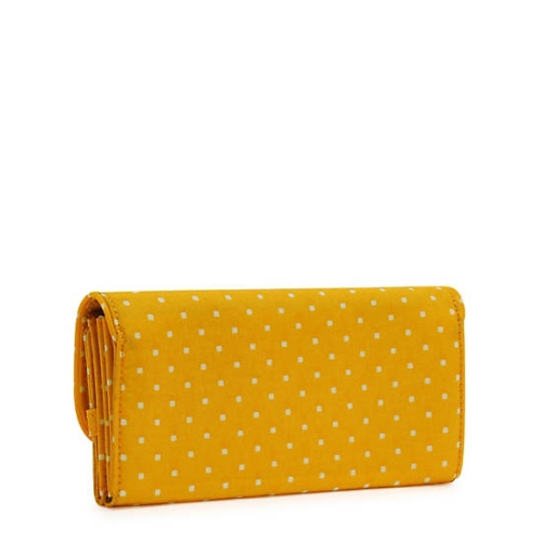 Kipling Money Land Printed Snap Wallet Handbags Yellow | US28JGQMZ