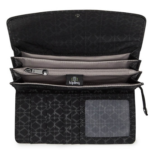 Kipling Money Land Printed Snap Wallets Black | US65JRUSX