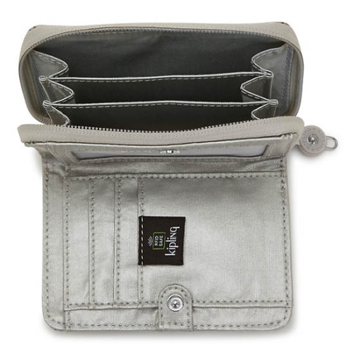 Kipling Money Love Metallic Small Wallets Silver | US25GISQR