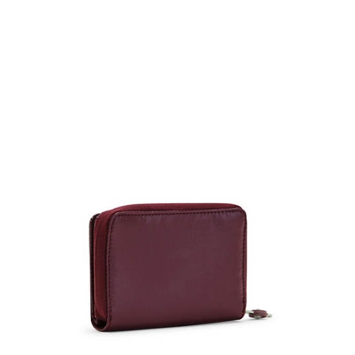 Kipling Money Love Metallic Small Wallets Burgundy | US40MTEFV