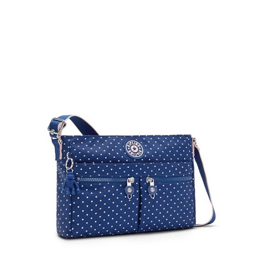 Kipling New Angie Printed Crossbody Bags Blue | US10RYSJW