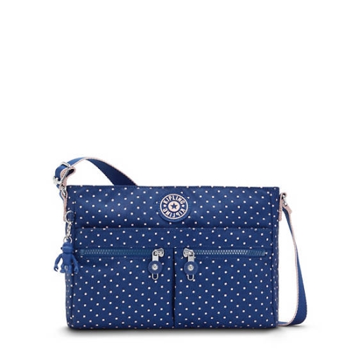 Kipling New Angie Printed Crossbody Bags Blue | US10RYSJW