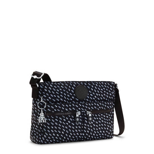 Kipling New Angie Printed Crossbody Bags Black | US43AFIGJ