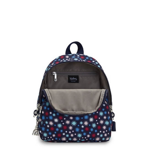 Kipling Paola Small Printed Backpacks Blue | US54EIZCS