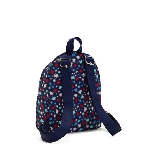 Kipling Paola Small Printed Backpacks Blue | US54EIZCS