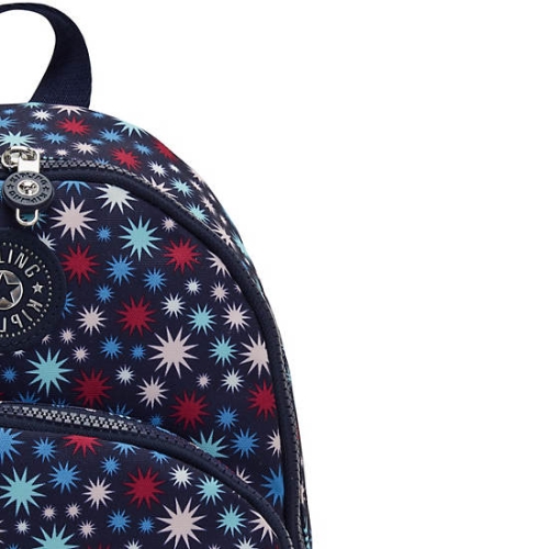 Kipling Paola Small Printed Backpacks Blue | US54EIZCS