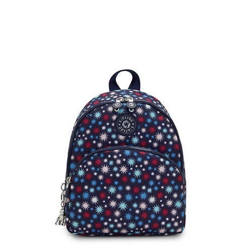 Kipling Paola Small Printed Backpacks Blue | US54EIZCS