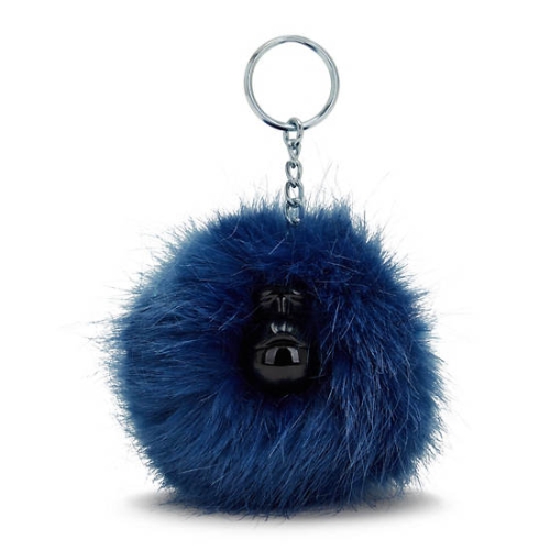 Kipling Pompom Monkey Keychains Blue | US46XYILB