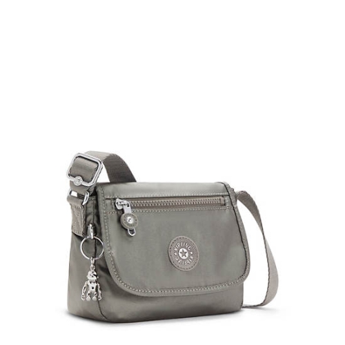 Kipling Sabian Metallic Crossbody Mini Bags Grey | US71ECFZG