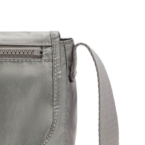 Kipling Sabian Metallic Crossbody Mini Bags Grey | US71ECFZG