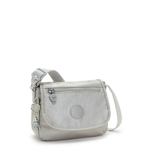 Kipling Sabian Metallic Crossbody Mini Bags Silver | US74KWURP