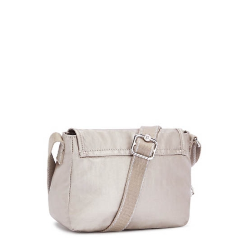 Kipling Sabian Metallic Crossbody Mini Bags Beige | US79AHFGD