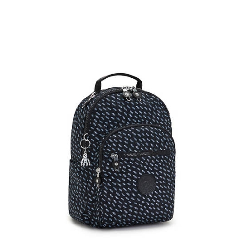 Kipling Seoul Small Printed Tablet Backpacks Black | US62TZJRO