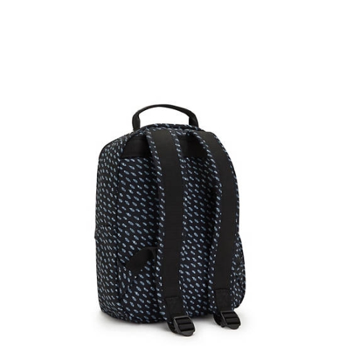 Kipling Seoul Small Printed Tablet Backpacks Black | US62TZJRO