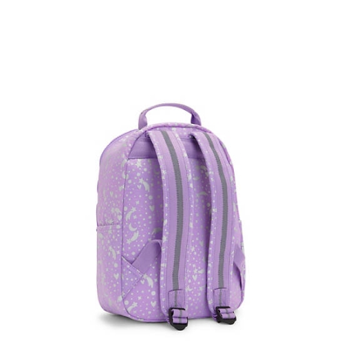 Kipling Seoul Small Printed Tablet Backpacks Purple | US98CAZVJ