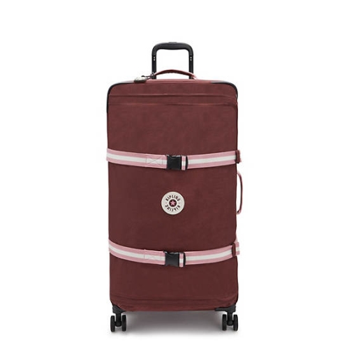 Kipling Spontaneous Large Rolling Suitcases Red | US81QDZHN