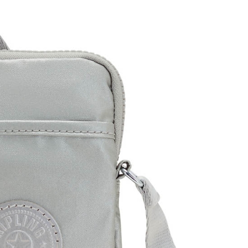 Kipling Tally Metallic Phone Bags Silver | US94NBGCI