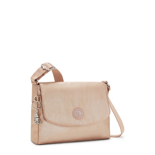 Kipling Tamia Metallic Crossbody Bags Gold | US14ADKRT