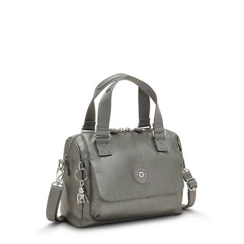 Kipling Zeva Metallic Handbags Grey | US42KACFJ