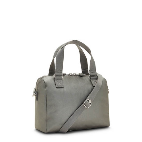 Kipling Zeva Metallic Handbags Grey | US42KACFJ