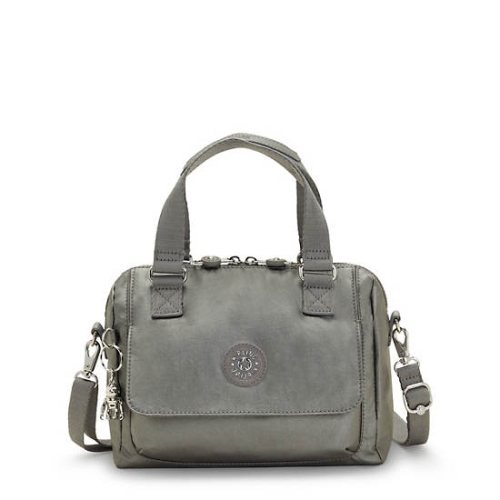 Kipling Zeva Metallic Handbags Grey | US42KACFJ